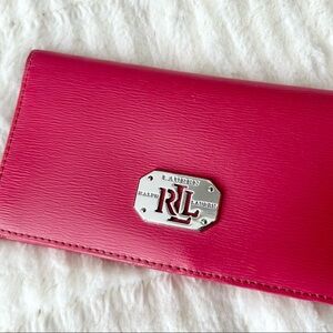 Lauren Ralph Lauren Pink Slim Leather Wallet